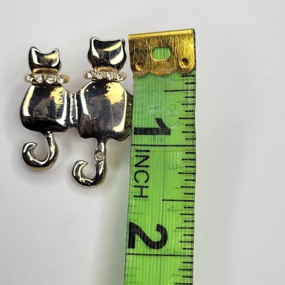 THREE Sitting Cats Brooch Pin - Picture 3 of 7